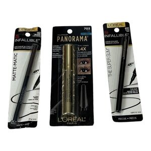 L'Oréal Infallible Matte-Matic Eyeliner Voluminous Waterproof Mascara lot of 3